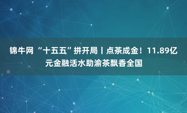 锦牛网 “十五五”拼开局丨点茶成金！11.89亿元金融活水助渝茶飘香全国